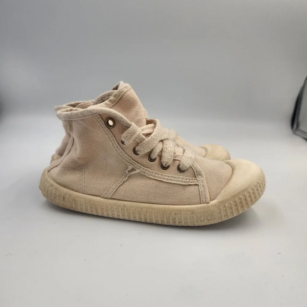 Kkl Kids Hi Top Tan Lace Up Sneakers Size‎ 32